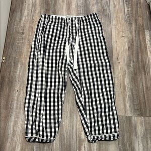 Serena & Lily Gingham Check Cropped Cotton Pajama Pants Medium